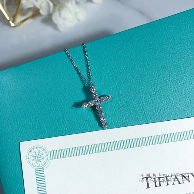 Tiffany飾品 蒂芙尼女士專櫃爆款925小號十字架項鏈  zgt1641
